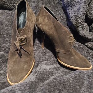 Balenciaga Dark Brown Suede Heeled Boots